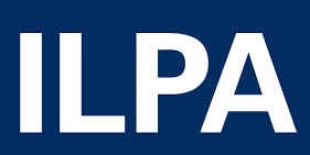 logo of the immigration law practicioners association, stating their initials in white on a navy background