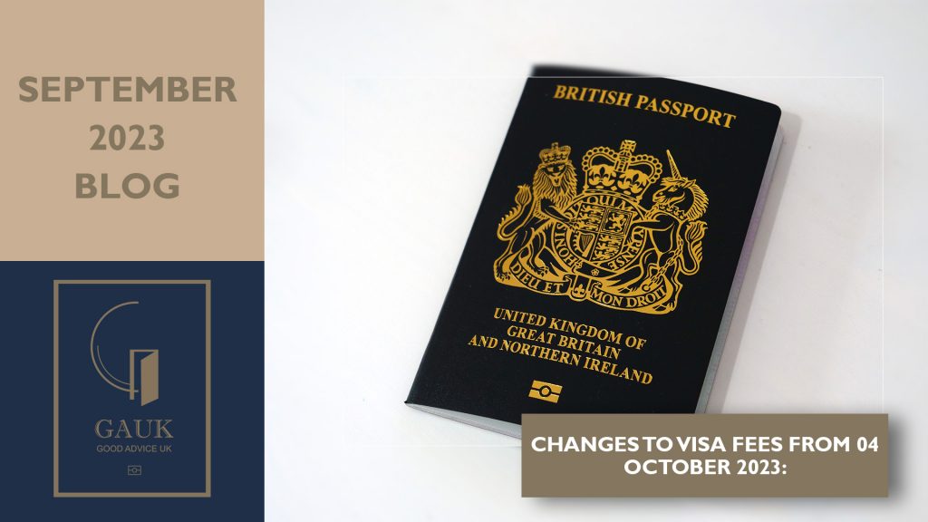 Changes to visa fees from 04 October 2023:
